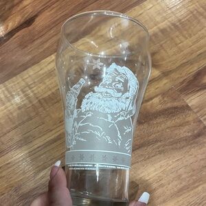2 VTG "Always Coca-Cola" Frosted Santa Glasses 1999 Coke Clear Christmas
